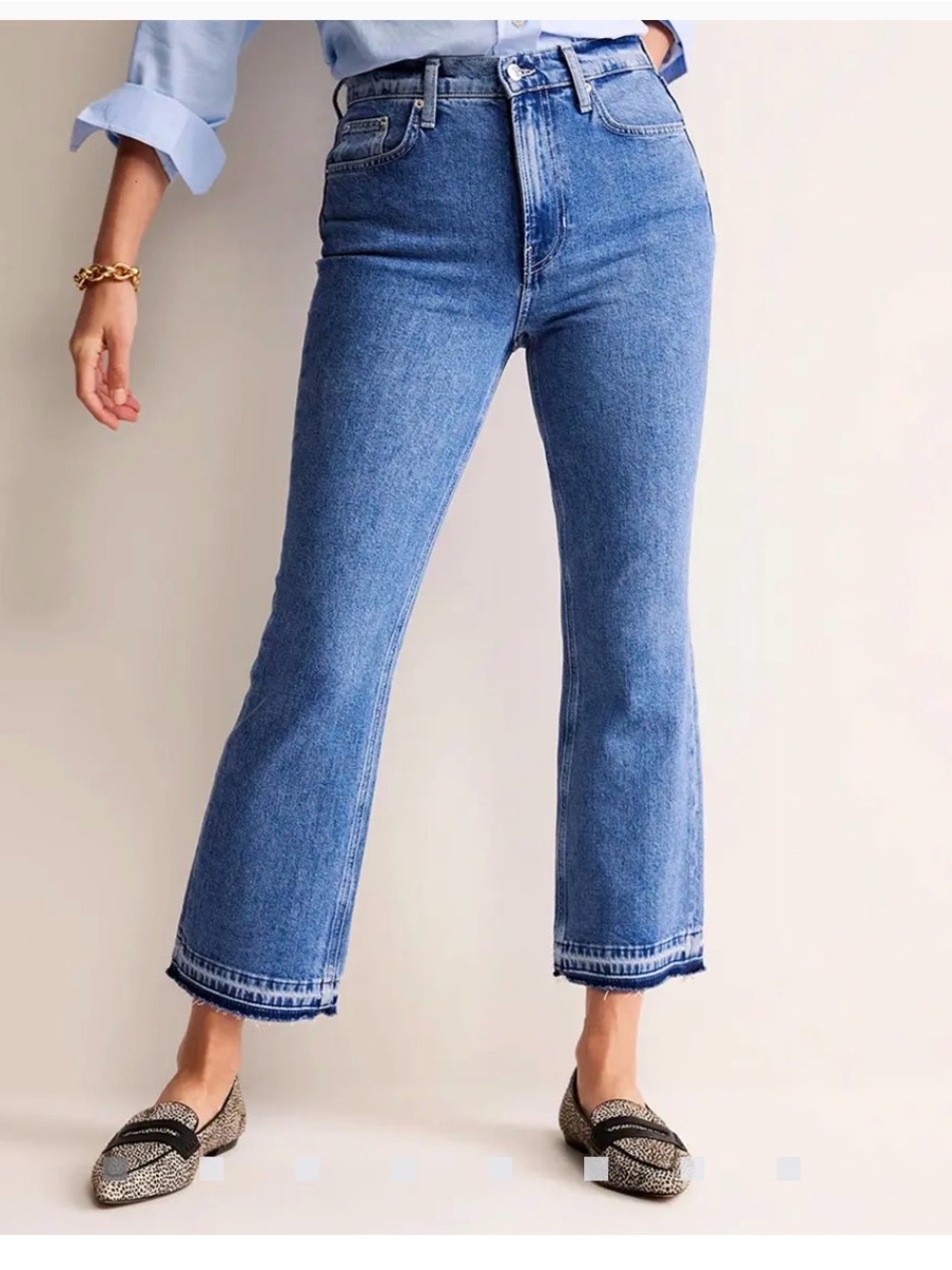 Boden Blue Mid Rise Baby Kick Jeans